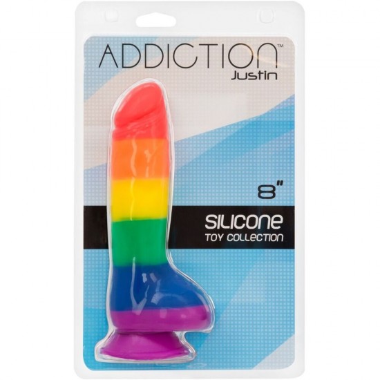 Addiction Justin 8 Inch Rainbow Dildo