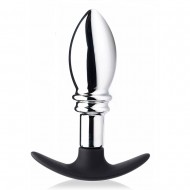 Master Series Dark Stopper Metal And Silicone Anal Plug