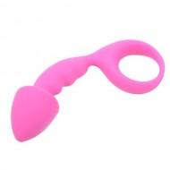 Pink Silicone Curved Comfort Butt Plug