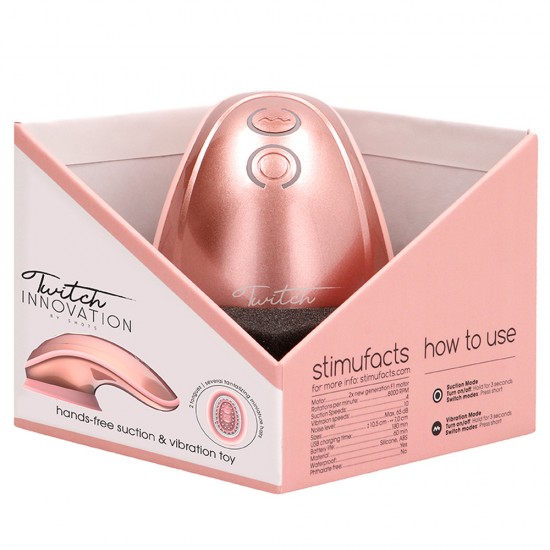 Twitch Rose Gold Hands Free Suction And Vibration Toy