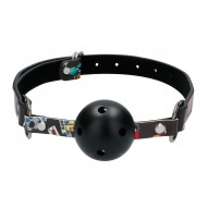 Ouch Breathable Ball Gag With Printed Leather Straps