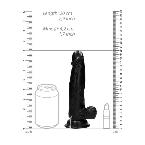 RealRock 8 Inch Vibrating Realistic Cock With Scrotum