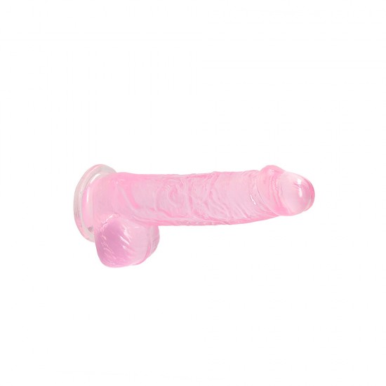 RealRock 6 Inch Pink Realistic Crystal Clear Dildo
