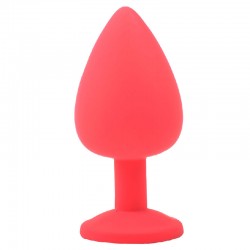 Large Red Jewelled Silicone Butt Plug