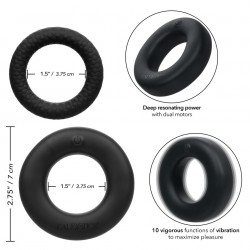 Link Up Optimum Vibrating Cock Ring Set Black