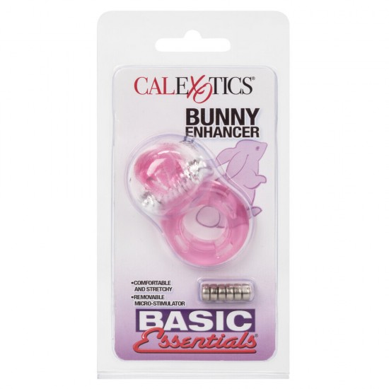Basic Essentials Bunny Enhancer Cock Ring With Stimulator