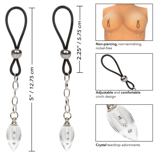 Nipple Play NonPiercing Nipple Jewellery Crystal Teardrop