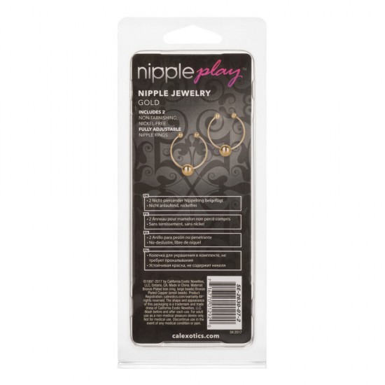 Nipple Play Non Piercing Nipple Jewellery Gold